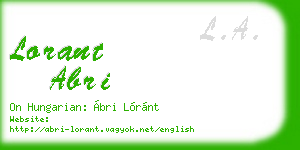 lorant abri business card